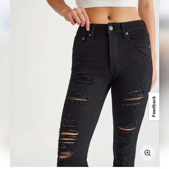 Aeropostale Black Distressed Skinny Jeans - Picture 2 of 8